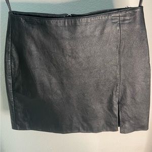 Black leather skirt